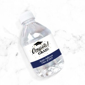 Set of 12 Personalized Water Bottle Congrats Grad Labels, Personalized Graduation Party Water Bottle Labels 817