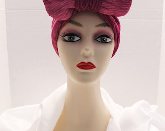 Light and dark pink turban, 2 color turbns, elegant turbans, pre-tied turbans, stylish pink turban, caps for church, caps for Jewish women