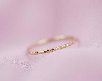 Hammered Gold Ring Gold Filled Ring Simple Gold Ring Everyday Rings for Women