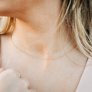 Paperclip Necklace Waterproof Necklace Gold Chain Necklace Gold Filled Necklaces for Her Simple Necklace