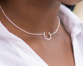 Sterling Silver Horseshoe Necklace Horse Necklace Equestrian Gifts Gift for Horse Lover Horse Jewelry Necklaces for Her