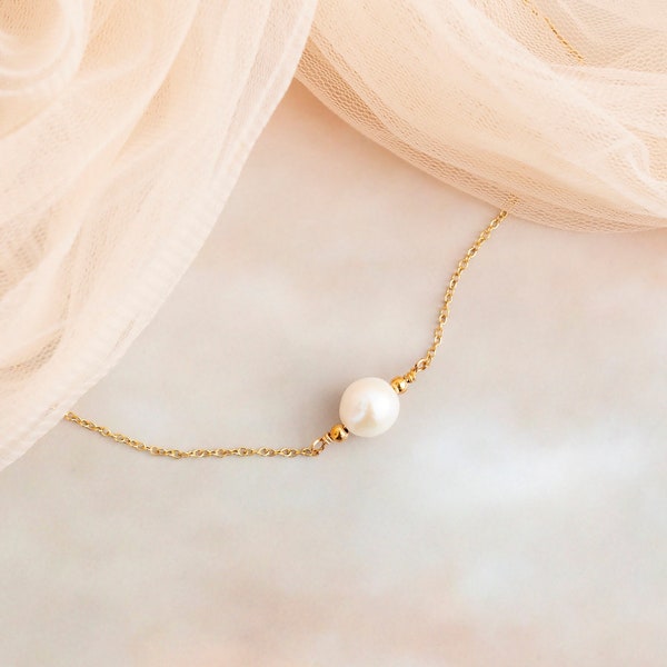 Freshwater Pearl Necklace Pearl Choker Necklace Wedding Necklace Bridal Necklace Dainty Necklace