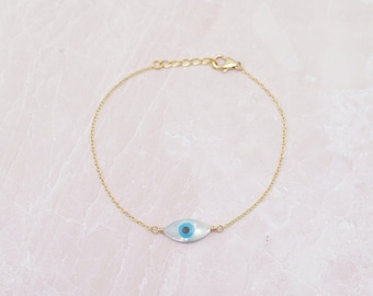 Evil Eye Bracelet Evil Eye Pearl Jewelry Protection Bracelet Good Luck Bracelet