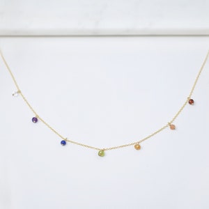 Rainbow Necklace 7 Chakra Necklace Pride Necklace Pride Jewelry Chakra Jewelry Colorful Necklace