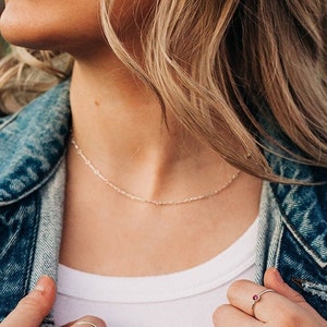 Sterling Silver Chain Necklace SIlver Jewelry Everyday Necklace Minimal Necklace Waterproof Necklace