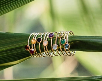 Birthstone Ring Gemstone Ring Stackable Rings Stacking Rings for Women Simple Gold Ring Gift For Her