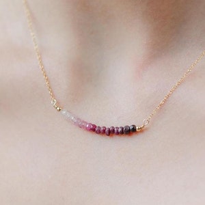 Gold Ruby Necklace Ruby Jewelry July Birthstone Necklace Gold Red Necklace 40th Anniversary Gift Ruby Pendant Crystal Necklace for Women