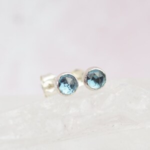 London Blue Topaz Jewelry Small Stud Earrings Simple Earrings Stud Blue Earrings Crystal Earrings Minimalist Earrings