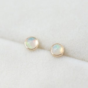 Genuine Opal Studs Opal Stud Earrings Ethiopian Opal Studs Opal Earrings Opal Jewelry Gold Stud Earrings Dainty Earrings