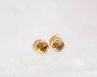 Citrine Earrings Citrine Stud Earring Gold Stud Earrings Stone Earrings Stud Gold Filled Earrings Dainty Earrings Minimalist Earrings