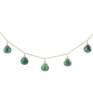 Emerald Statement Necklace for Her Emerald Jewelry May Birthstone Necklace Emerald Choker Necklace