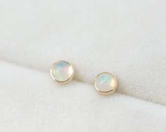 Genuine Opal Studs Opal Stud Earrings Ethiopian Opal Studs Opal Earrings Opal Jewelry Gold Stud Earrings Dainty Earrings