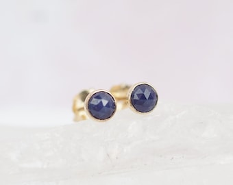 Sapphire Earrings Solid Gold Earrings Sapphire Jewelry Everyday Earrings September Birthstone Earrings
