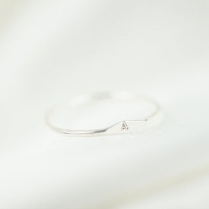 Anel de sinete de prata esterlina, anel de sinete personalizado, anel de letra, anel inicial, anel de nome, anéis gravados para mulheres