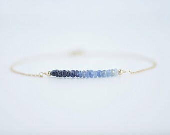 September Birthstone Bracelet,Gemstone Bracelet Valentine gift Blue Sapphire Bracelet Silver Bracelet Bracelet Silver sapphire bracelet