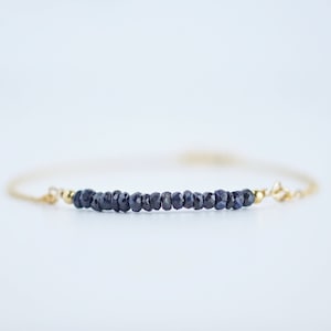 Sapphire Bracelet Gemstone Bar Bracelet Birthstone Bracelet Gemstone Bracelet Gift For Her Dainty Gold Bracelet September BIrthstone