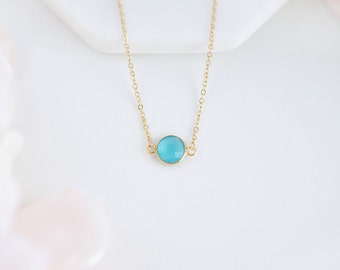 Blue Topaz Necklace Topaz Jewelry Blue Stone Necklace for Women Gifts for Women Topaz Choker