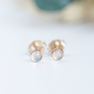 Genuine Opal Stud Earrings Opal Earrings Opal Jewelry Minimalist Earrings Post Earrings Gold Stud Earrings October Birthstone