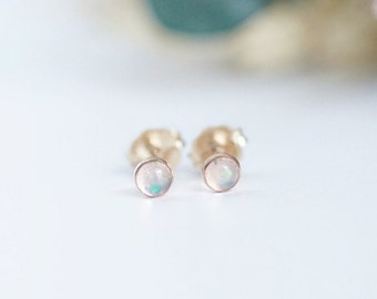 Genuine Opal Stud Earrings Opal Earrings Opal Jewelry Minimalist Earrings Post Earrings Gold Stud Earrings October Birthstone