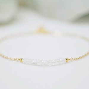 Arcobaleno Moonstone Bracciale Moonstone Jewelry Cristallo Bracciale Birthstone Bracciale Dainty