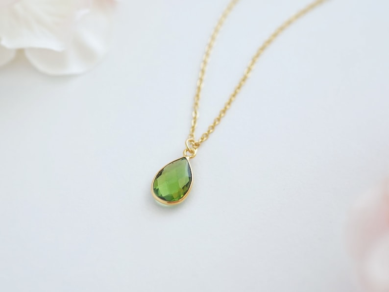 Peridot Necklace Gold Peridot Pendant Necklace Peridot Jewelry August Birthstone Pendant Necklace image 8