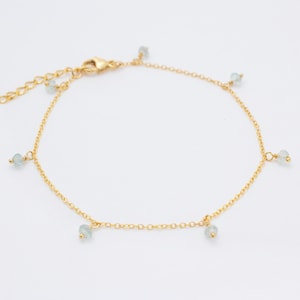 Aquamarine Anklet Anklets for Women Gold Anklet March Birthstone Anklet Gold Filled Anklet Aquamarine Birthstone Jewelry
