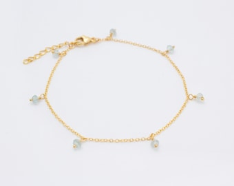 Aquamarine Anklet Anklets for Women Gold Anklet March Birthstone Anklet Gold Filled Anklet Aquamarine Birthstone Jewelry