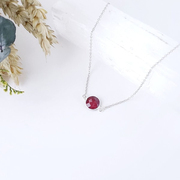 Real Ruby Necklace Genuine Ruby Natural Ruby Jewelry Gemstone Necklace Real Ruby Necklace July Birthstone