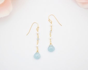 Aquamarine Earrings Crystal Earrings for Women Chandelier Earrings Bridal Earrings Aquamarine Jewelry