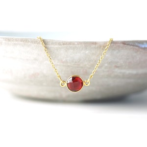 Garnet Necklace, Garnet Pendant, January Birthstone Necklace image 5
