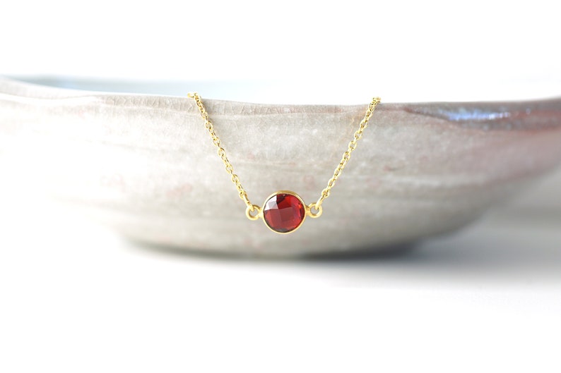 Garnet Necklace, Garnet Pendant, January Birthstone Necklace image 5