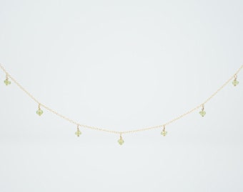 Gold Peridot Choker Peridot Necklace Dainty Choker Crystal Choker Necklace Gold Filled Choker Simple Necklace