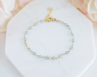Topaz Bracelet Blue Topaz Jewelry December Birthstone Bracelet Crystal Bracelet Gemstone Bracelet Dainty Bracelet
