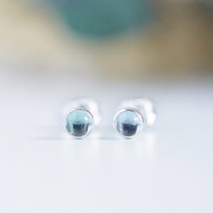 Aquamarine Earrings Sterling Silver Aquamarine Stud Earrings Aquamarine Jewelry Tiny Stud Earrings Small Earrings