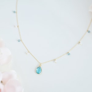 Topaz Necklace Blue Topaz Jewelry Topaz Pendant Necklace December Birthstone Necklace Necklace for Women Gift For Her