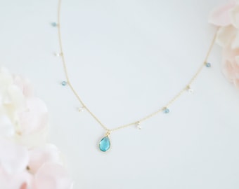 Topaz Necklace Blue Topaz Jewelry Topaz Pendant Necklace December Birthstone Necklace Necklace for Women Gift For Her