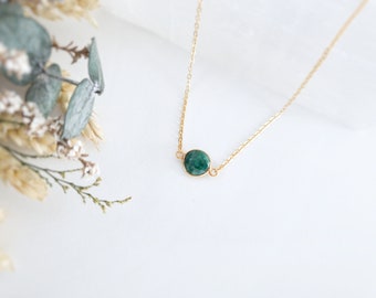 Emerald Choker Emerald Choker Necklace Gold Emerald Necklace Green Choker May Birthstone