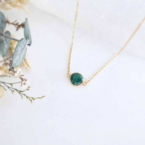 Emerald Choker Emerald Choker Necklace Gold Emerald Necklace Green Choker May Birthstone