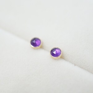 Amethyst Stud Earrings Amethyst Earrings Dainty Stud Earrings Simple Stud Earrings Hypoallergenic Studs image 4