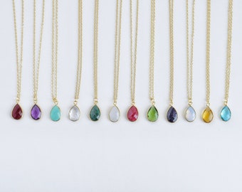 Bridesmaid Necklace Birthstone Necklace Crystal Necklace Crystal Pendant Necklace Birthstone Jewelry