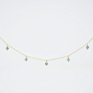 Genuine Emerald Choker Necklace Emerald Jewelry Dainty Necklace Necklaces for Women Minimalist Necklace