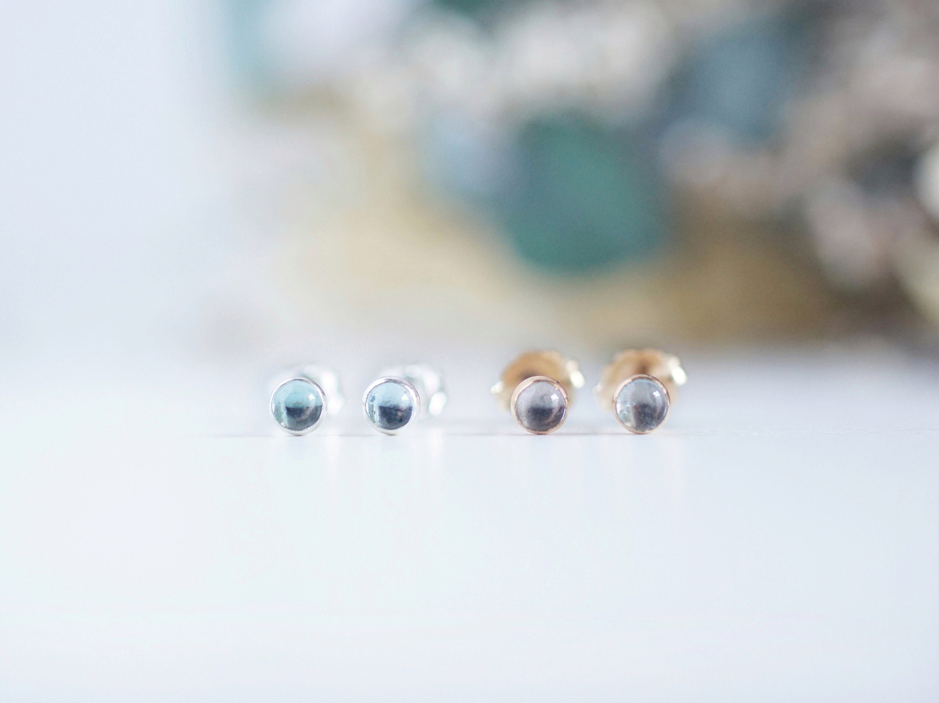 •WEEPING WILLOW• aquamarine + silver earrings