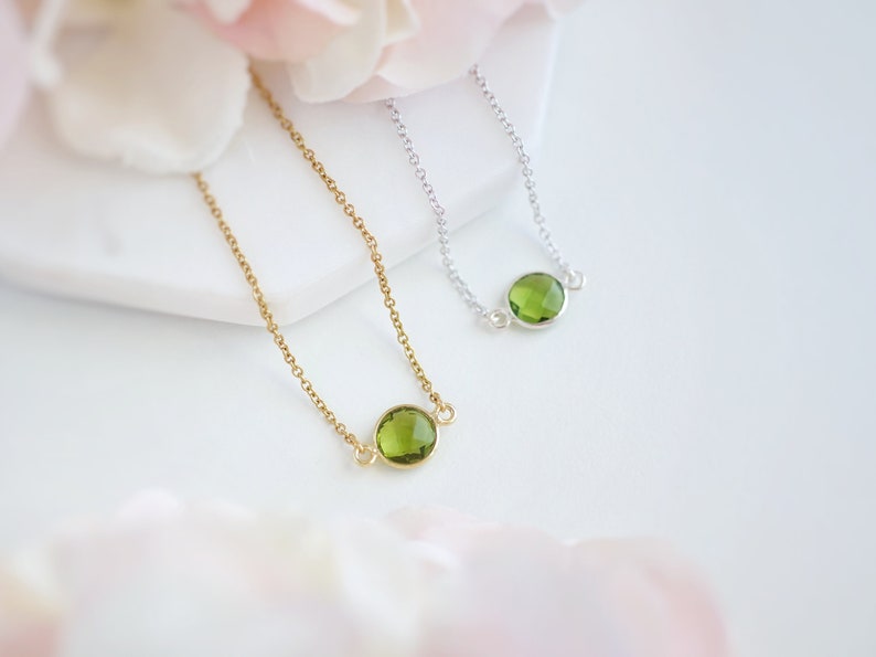 Sterling Silver Peridot Necklace Peridot Choker Necklace - Etsy