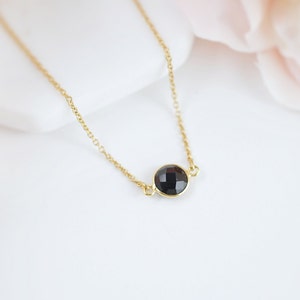 Black Onyx Necklace Black Onyx Jewelry Black Onyx Pendant Crystal Choker Necklace Everyday Necklace for Women