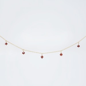 Genuine Garnet Choker Necklace Garnet Jewelry Gold Filled Necklace Minimalist Necklace Necklaces for Women