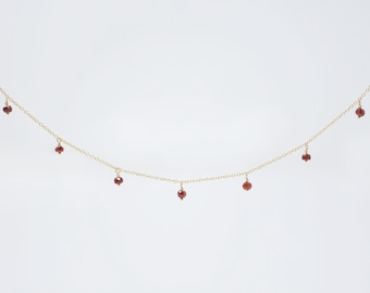 Genuine Garnet Choker Necklace Garnet Jewelry Gold Filled Necklace Minimalist Necklace Necklaces for Women