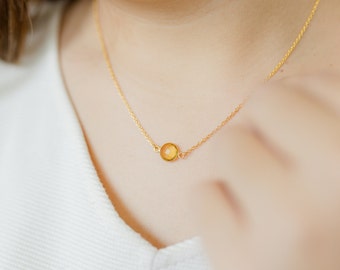 Citrine Necklace Crystal Necklace November Birthstone Necklace Dainty Necklace Minimalist Necklace Simple Necklace