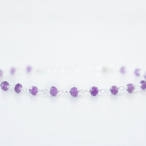 Amethyst Bracelet Rosary Bracelet Gemstone Bracelet Amethyst Jewelry February Birthstone Bracelet for Women