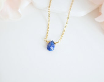 Blauwe lapis ketting lapis lazuli hanger ketting voor vrouwen lapis sieraden - koningsblauwe ketting goud blauwe ketting edelsteen ketting