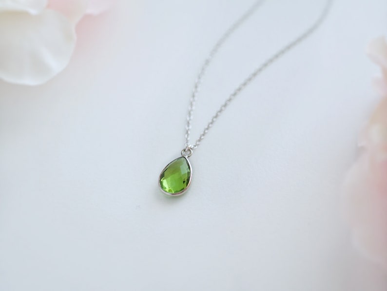 Peridot Necklace Gold Peridot Pendant Necklace Peridot Jewelry August Birthstone Pendant Necklace Sterling Silver